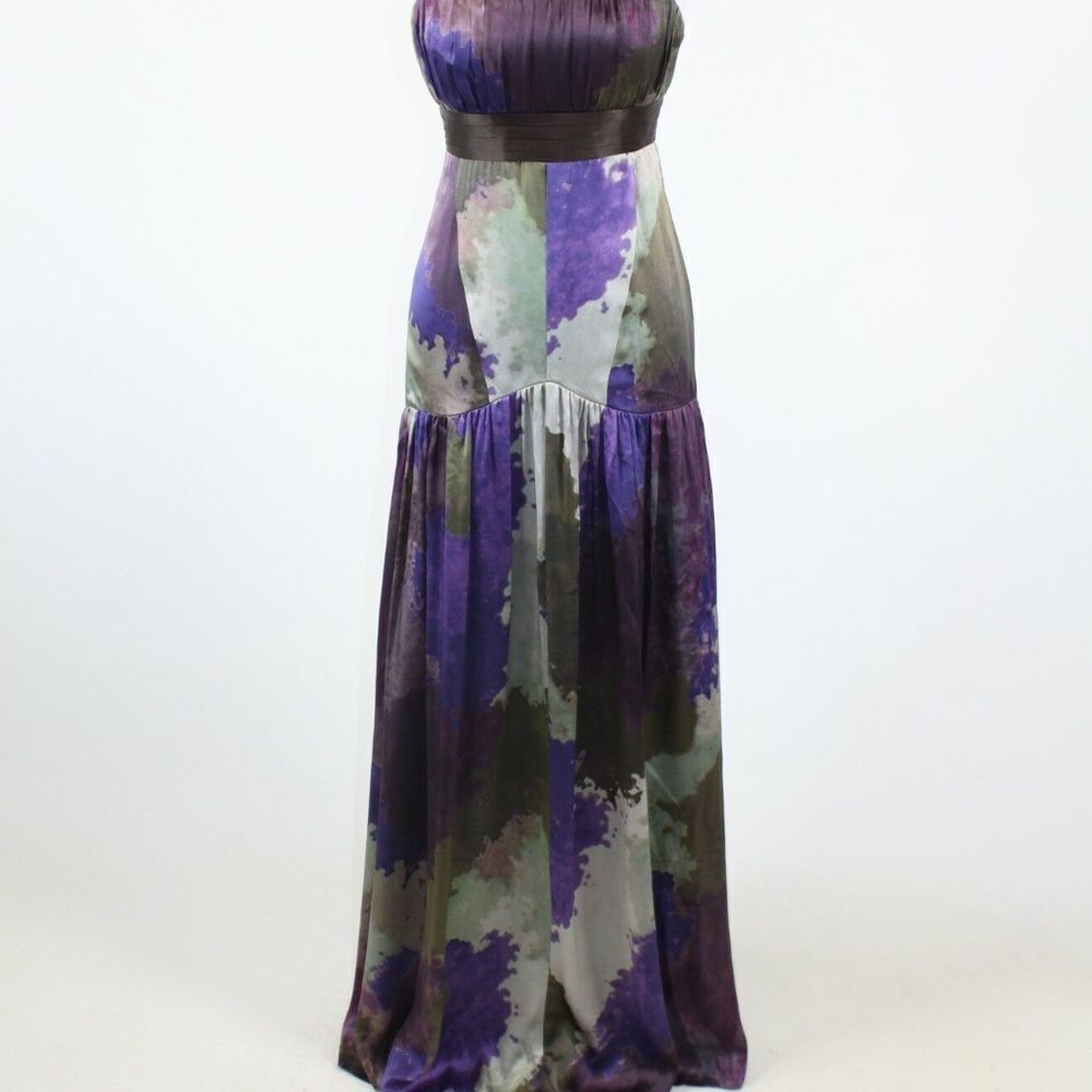 Purple SAJA strapless tiered ball gown 2